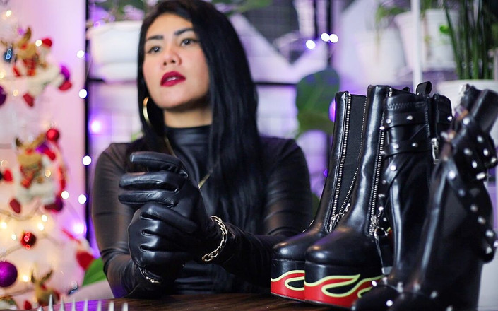 DominaFireOfficial: Găng tay da tôn sùng asmr