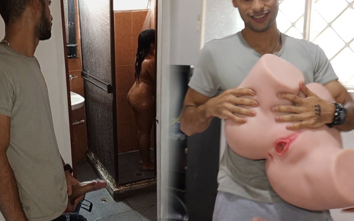 Perlahot69: Vackra brunettduschar i hennes badrum, och jag förför henne att...