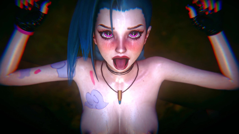 Priapus: Jinx и Vi трахнули большим черным членом (3D)