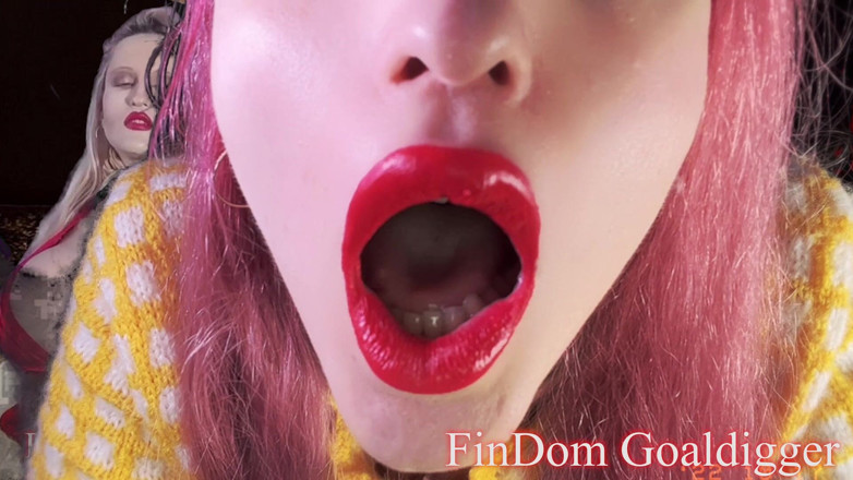 FinDom Goaldigger: Transformasi bibir besar oren