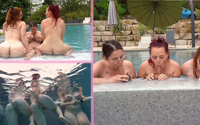 Redandreamoon: 3 Wanita 3 Dildo 1 Kolam Renang