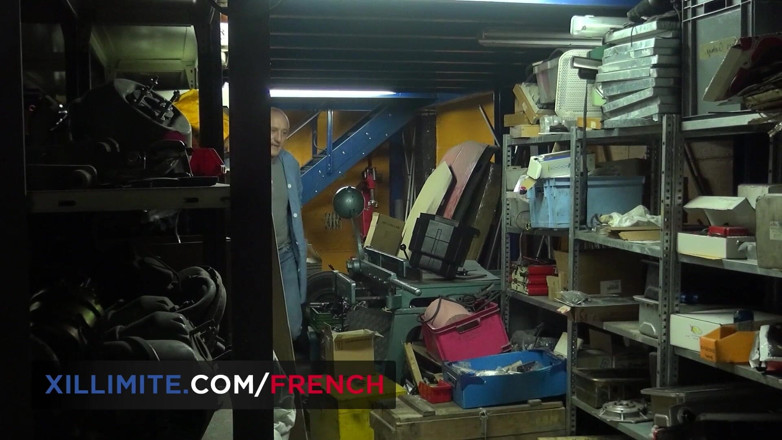 French girls at work: Chloé Lacourt blonde French teen anal fucked by mechanic guy