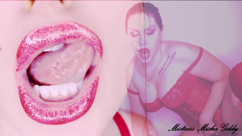 Goddess Misha Goldy: Fantasía brillante roja sobre mis labios hipnotizantes y mi cuerpo...