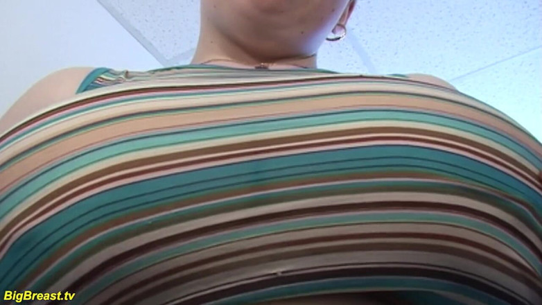 Big Breast: Horny BBW monster boob redhead teen alone at home