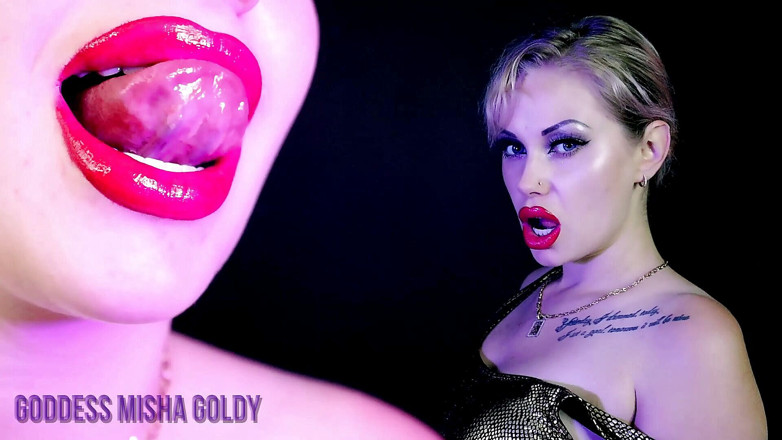 Goddess Misha Goldy: 2 paar verführerische lippen - Doppelte anziehungskraft!