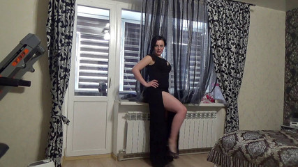 Sexy Milf: Самый сексуальный мой наряд N3 Моделирования длинный классик черное платье для тебя