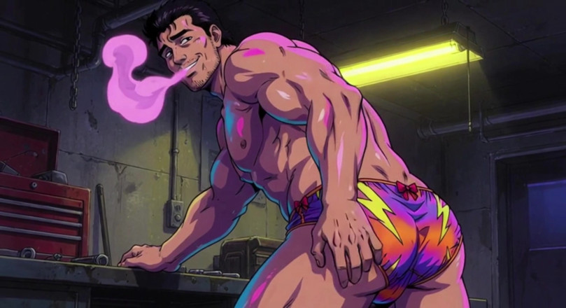 Erotic Man: Ai muskulöse männer mechaniker garage