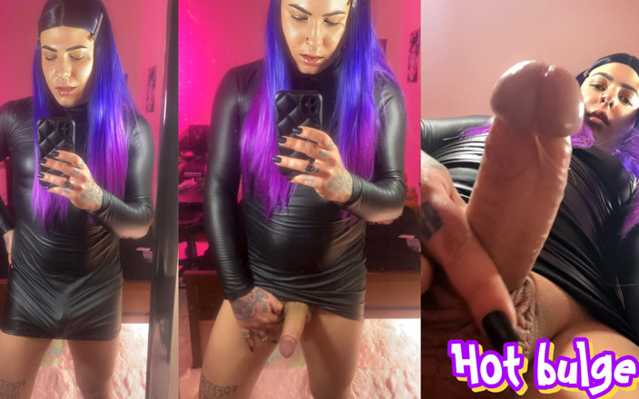 EmmaInkTrans: 팬티 없이 드레스를 입고 큰 자지를 보여주는 Emma Ink