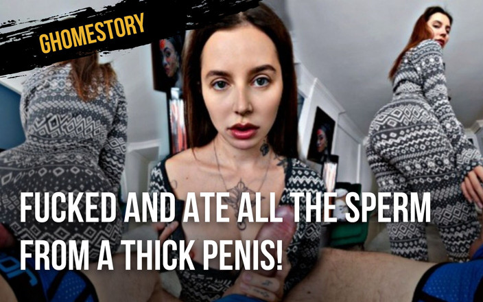 Ghomestory: Dihisap dan memakan semua sperma dari zakar tebal!