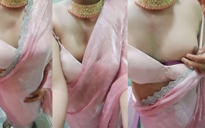 Gaurisissy: Indian Gay Crossdresser Gaurisissy Pressing and Playing with Her Big...