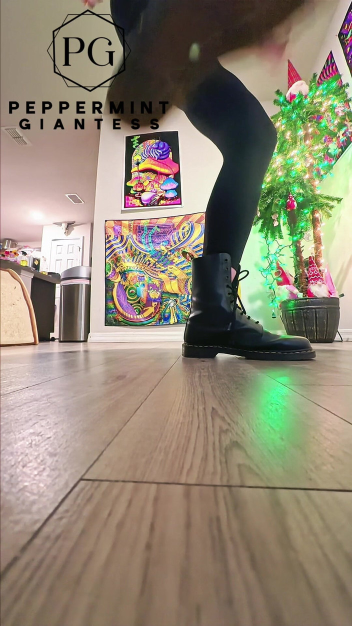 Peppermint Giantess: 6'7 Giantess in Doc Martens Stomping Hard Vicious Slow-mo Stomps
