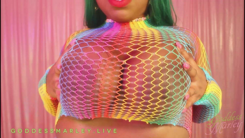 Goddess Marley: Gökkuşağı büyük memeli yarak sikiş