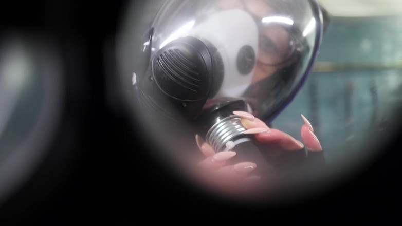 Countess diamond: Gasmaske respirator Atemspiel - vollständige domina-kontrolle