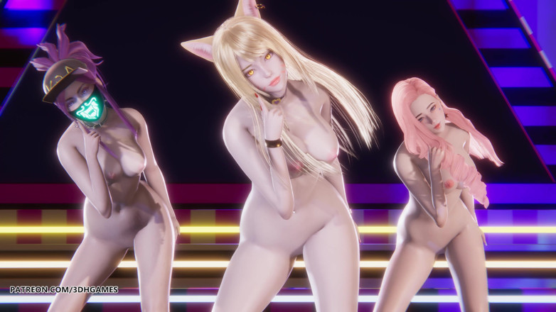 3D-Hentai Games: [mmd] Ive - Kitsch Ahri Akali Seraphine, Liga Tarian Bogel Seksi...