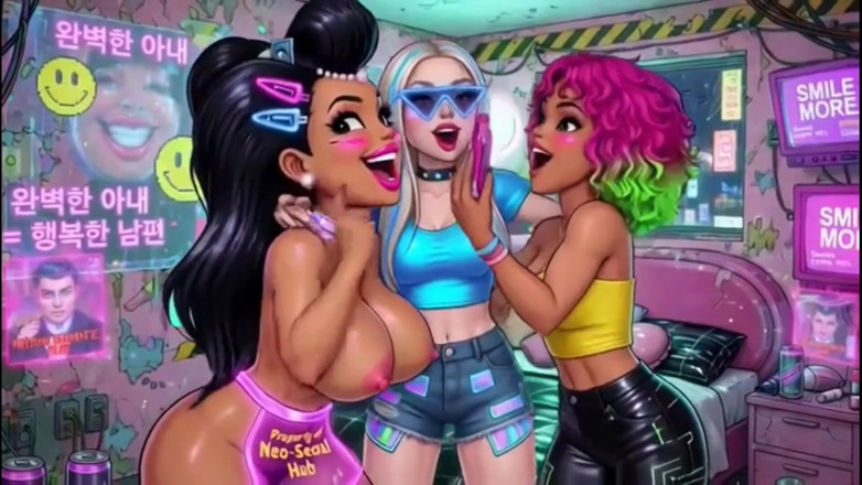 Hot girl dancing: Fată amuzantă cu desene animate fără sutient, Ai Animation