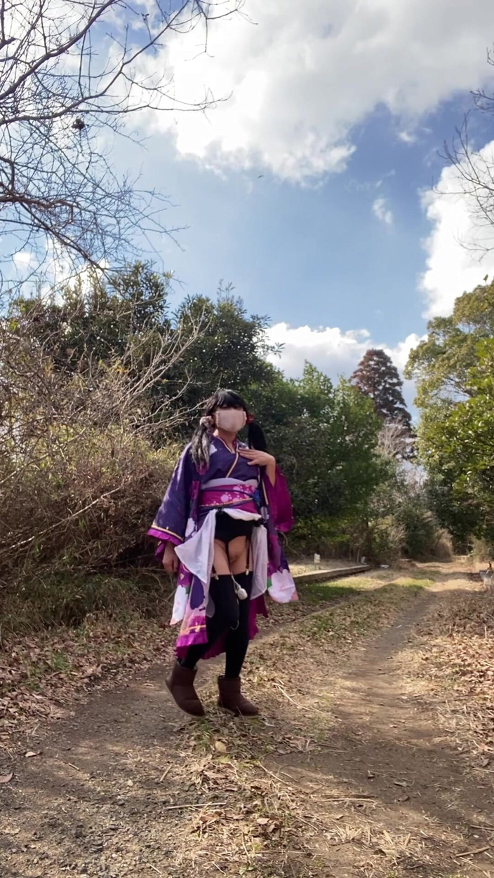 megu2002: Nr 112 Widmo Kimono Piękno Pojawiające się w zimowej wsi Crossdresser...