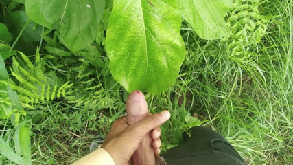 Desimast7: 자연 정원에서 대물 자지 사정, 야외 사정