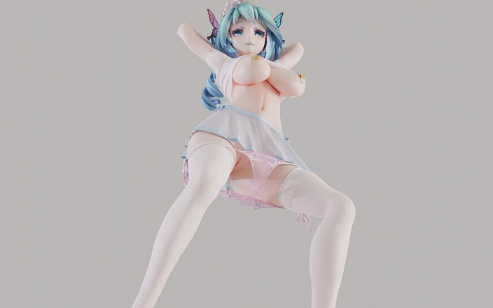 MikuMotion: Hatsune queen card прозора біла шовкова облягаюча мініспідниця, перспектива їзди
