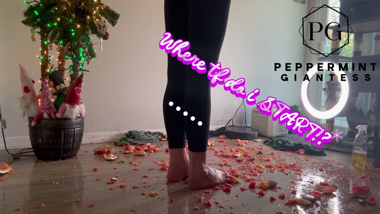 Peppermint Giantess: Fruit Crush Aftermath: Čištění šťavnatého nepořádku na podlaze