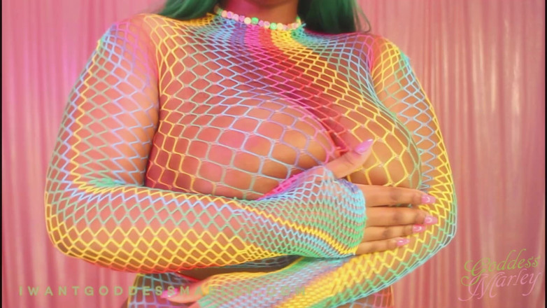 Goddess Marley: Rainbow Toket Besar Cocktease