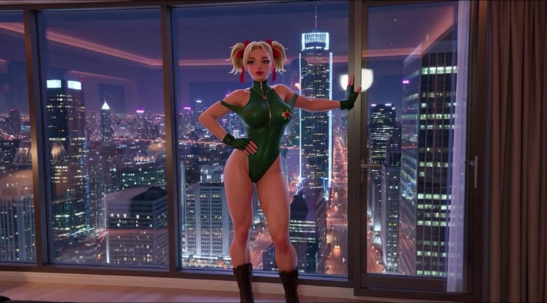 My night collection: Cammy Street Fighter, cosplay, une bombasse déshabille lentement sa tenue...