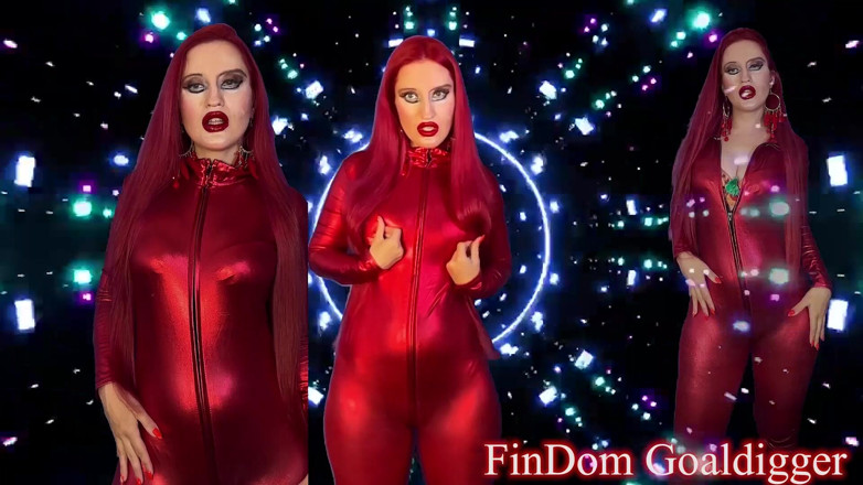 FinDom Goaldigger: Transformasi bodysuit mengkilap