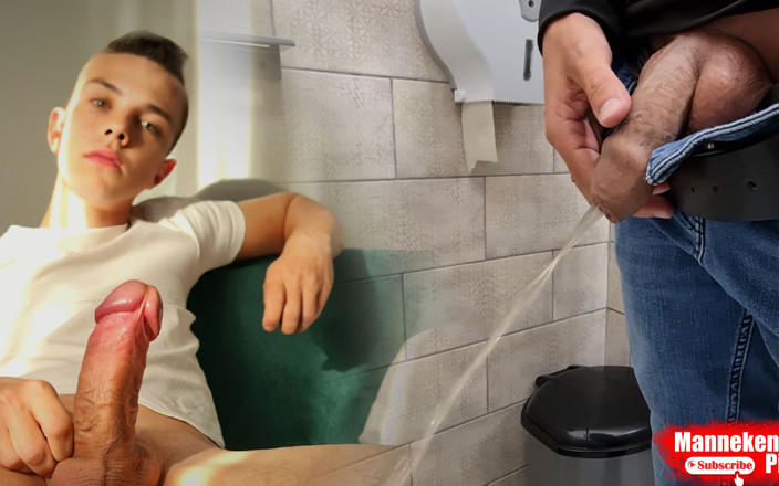 Manneken pis: Facet bierze selfie jak obficie długie sikanie w toalecie