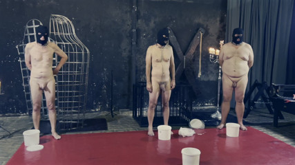 Mistress April: Dominatrix Mistress April - Three Slaves with One Whip!