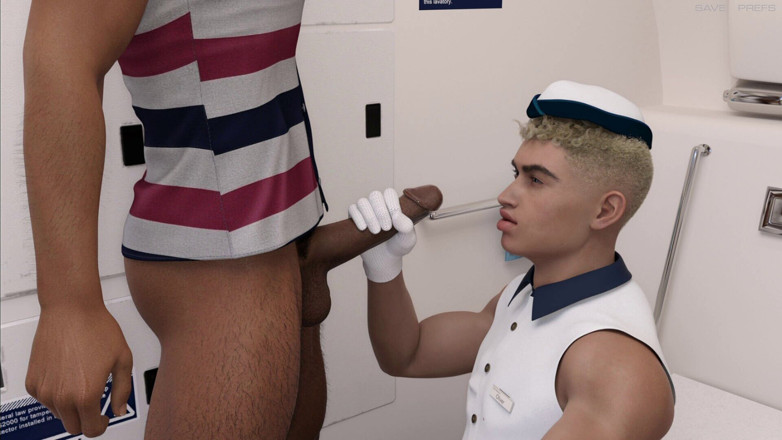 Femboy Maaya: Oliver: pelacur gay femboy di aeroplane lavatory