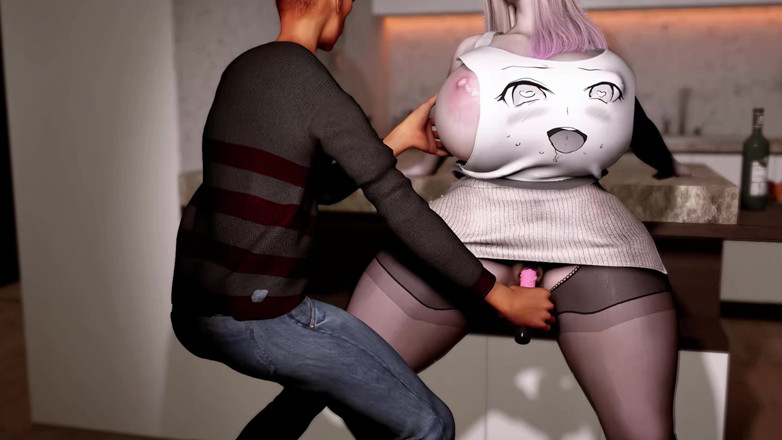 Why fuck so hard: Une pute BBW blonde aux seins énormes en 3D taquine la vieille...