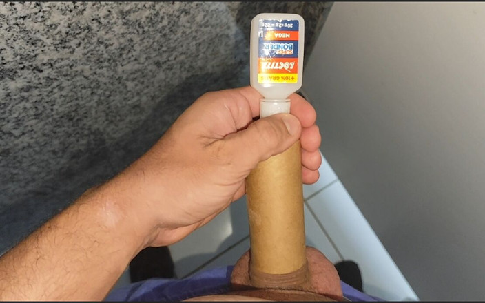 DaddyDoted: Zakar lurus besar tersangkut dikongkek penuh dengan Glue.