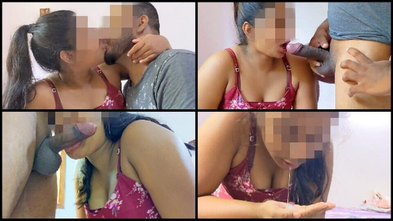 Hirushii: 수업 수업 후 오럴과 정액 삼키기 후 스리랑카 귀여운 이복 여동생
