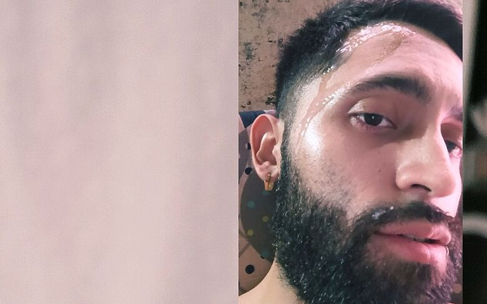 Camilo Brown: Camilo brown wichst seinen großen, unbeschnittenen schwanz, bis er seine...