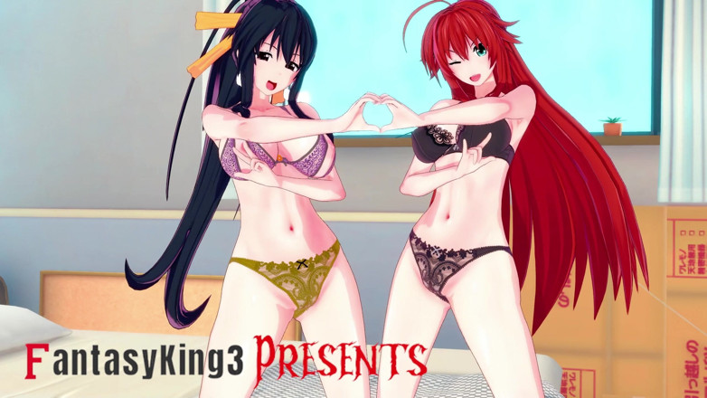Fantasy king: Akeno a Rias Překvapení Mě Whit a Dvojitá kuřba - Dxd...