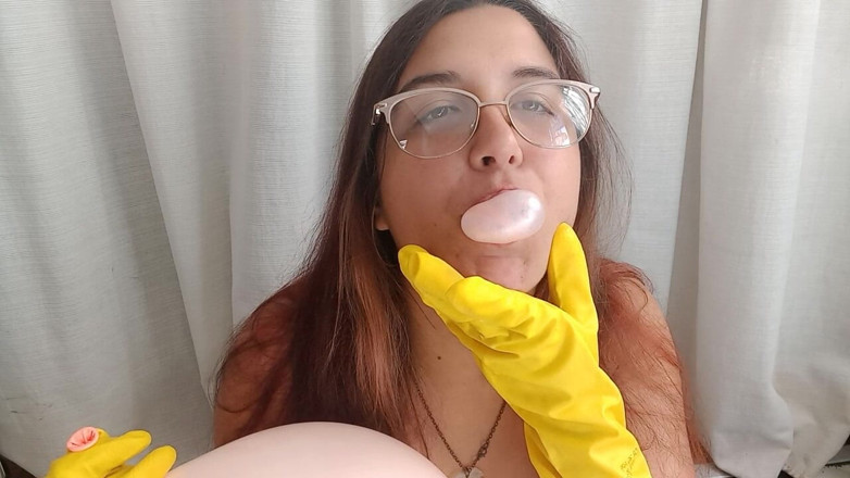 melu_world: Bubblegum sarung tangan lateks dan menghisap belon - Bunny Looner