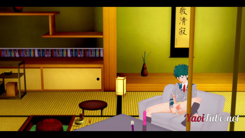 Yaoitube: Boku no Hero yaoi - deku अपनी उंगली से प्रोस्टेट चरमसुख, हाथों को मुक्त करती है
