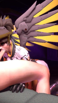 Mercy suce une bite à genoux en POV | Overwatch, parodie