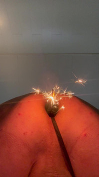 Flaming uma estrela no ânus