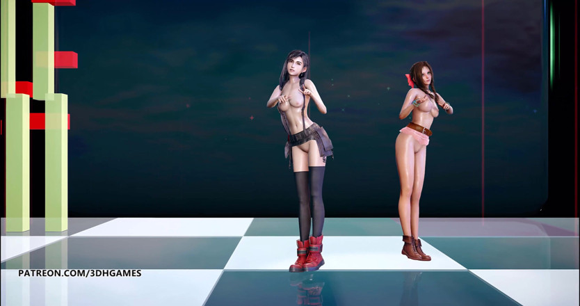 3D-Hentai Games: Berry good - Mellow Mellow，Tifa lockhart Aerith，性感的脱衣舞最后幻想7重拍ff7