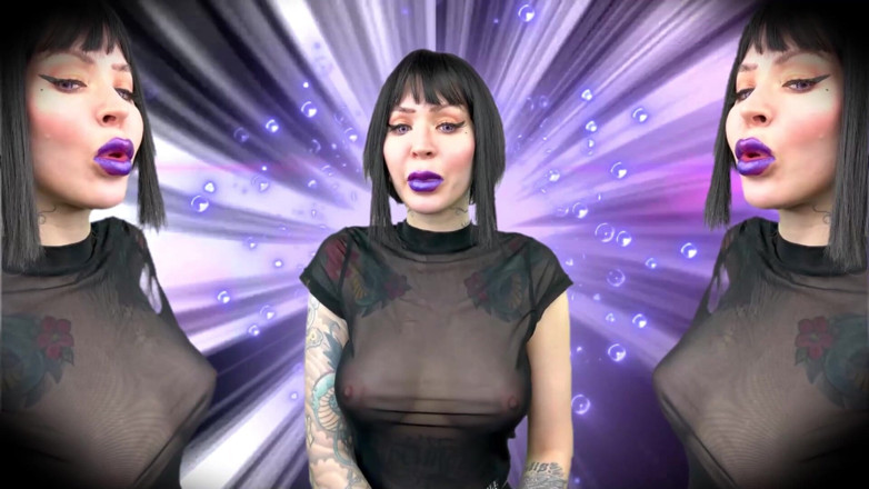 Baal Eldritch: Violetta gotiska läppar, mjuka kyssar - läppstift fetisch, läppfetisch, kyss, kyss