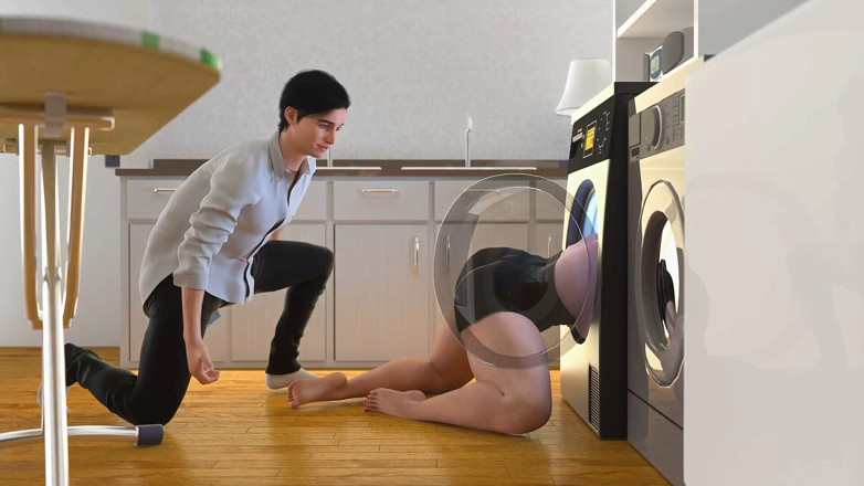 Gaming Anurag: Minha madrasta ficou presa na máquina de lavar - 3D Hentai animado...