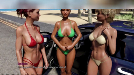 3DXXXTEEN2 Cartoon: Три гарячі дівчини в одній машині. 3d порно мультиплікаційний секс
