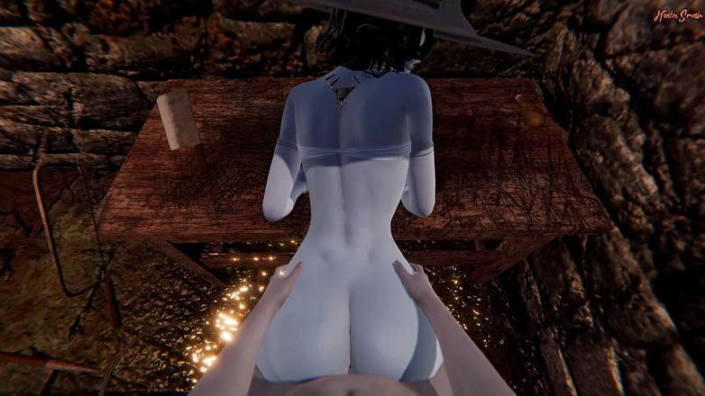 Hentai Smash: 섹스 던전에서 핫한 뱀파이어 밀프 레이디 디미트레스쿠를 따먹는 POV. 레지던트 이블 마을 3D 헨타이.