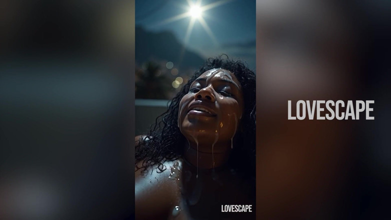Lovescape: Темношкіра ексгібіціоністка жорстко відтрахана на блоці