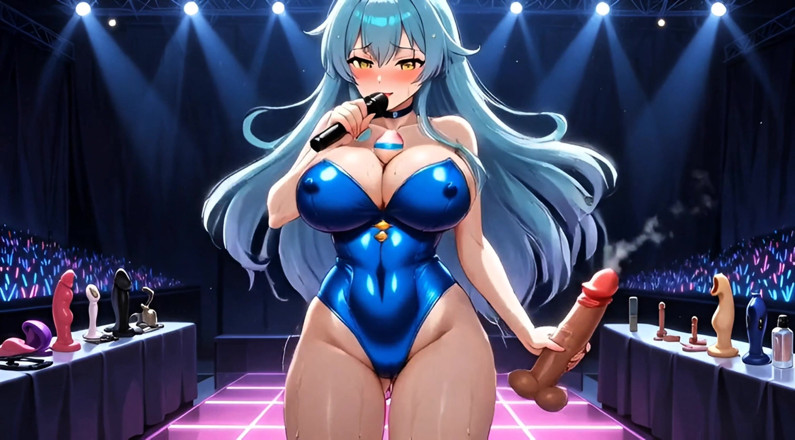Stories&Anime: Curvă anime cu părul albastru Neon Runway Fantasy - Casetă de...