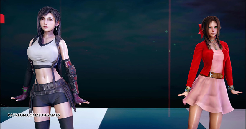 3D-Hentai Games: Berry good - Mellow Mellow, Tifa Lockhart Aerith, sexy striptease final...