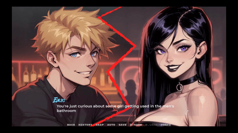 Cumming Gaming: マイ・ニュー・ガールフレンド【タブー変態ゲーム】第40話 ゴシックガールがクラブのトイレでチンコをしゃぶる!