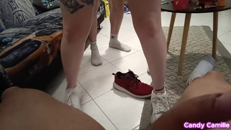 Candy Camille: Manželka Dostane Dvojité Sperma Na Obličej a Spolkne Sperma Z...