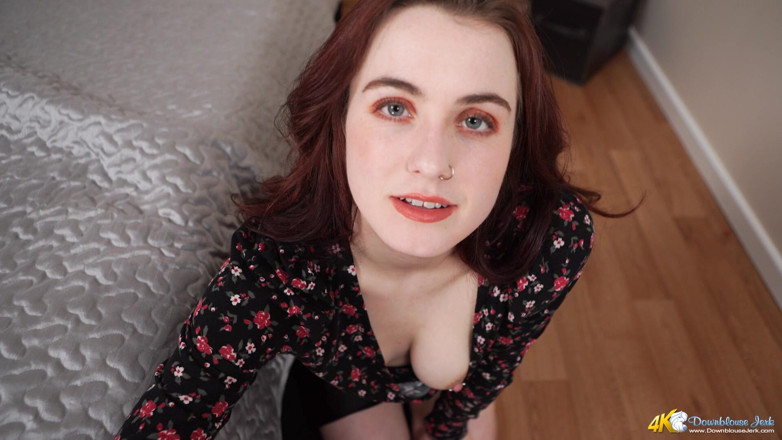 DownblouseJerk: 변태 피어싱 젖탱이 - JOI