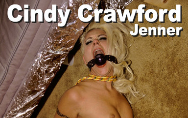 Picticon bondage and fetish: Cindy Crawford & Jenner gebonden mond gesnoerd pijpbeurt neuken anaal a2m...